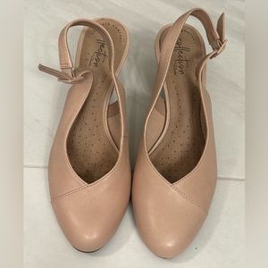 Blush colored Collection by Clarks heels.
